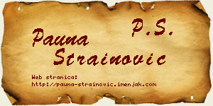Pauna Strainović vizit kartica